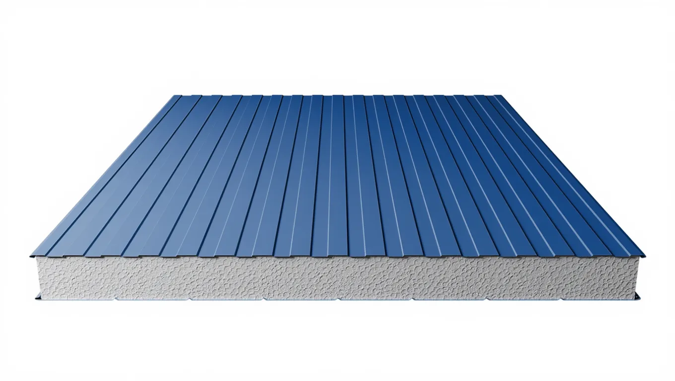 Стеновая сэндвич-панель с пенополистиролом 80 мм цвет RAL (полиэстер) верх 0,7 мм / низ 0,45 мм (ширина 1000 мм)